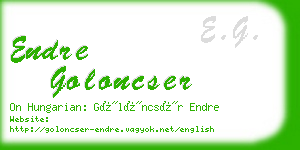 endre goloncser business card